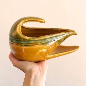 Vintage 1970's Beauceware Yellow Green Gravy Boat Jean Cartier Canada Québec